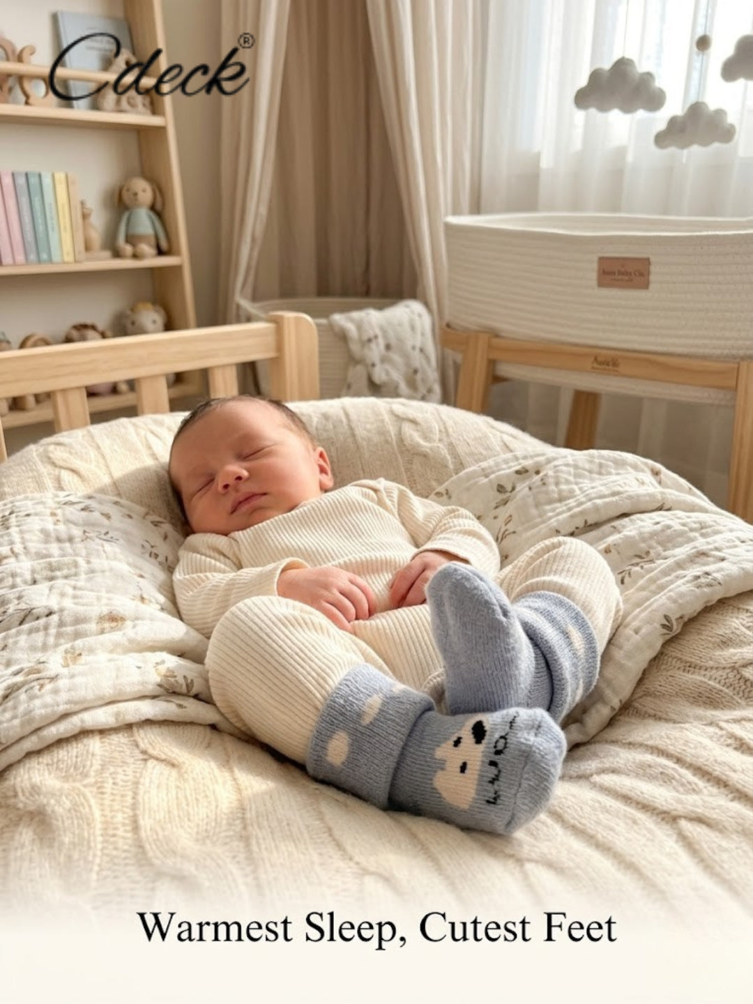 Cdeck Baby Kids Towel Cotton Socks | Soft, Comfortable & Absorbent | 0–12 Months