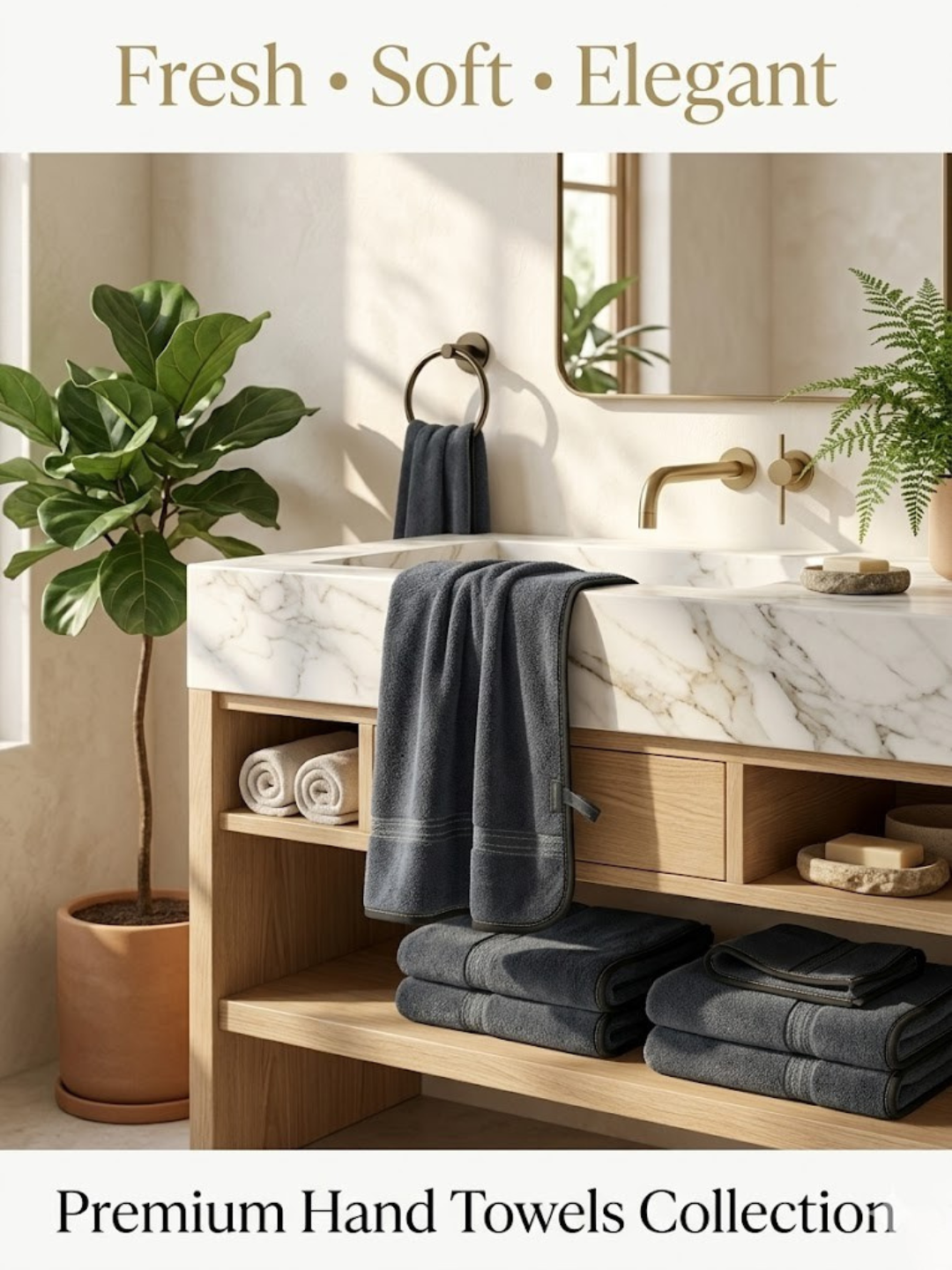 Cdeck Premium Cotton Hand Towel | Soft, Absorbent & Comfortable Everyday Use