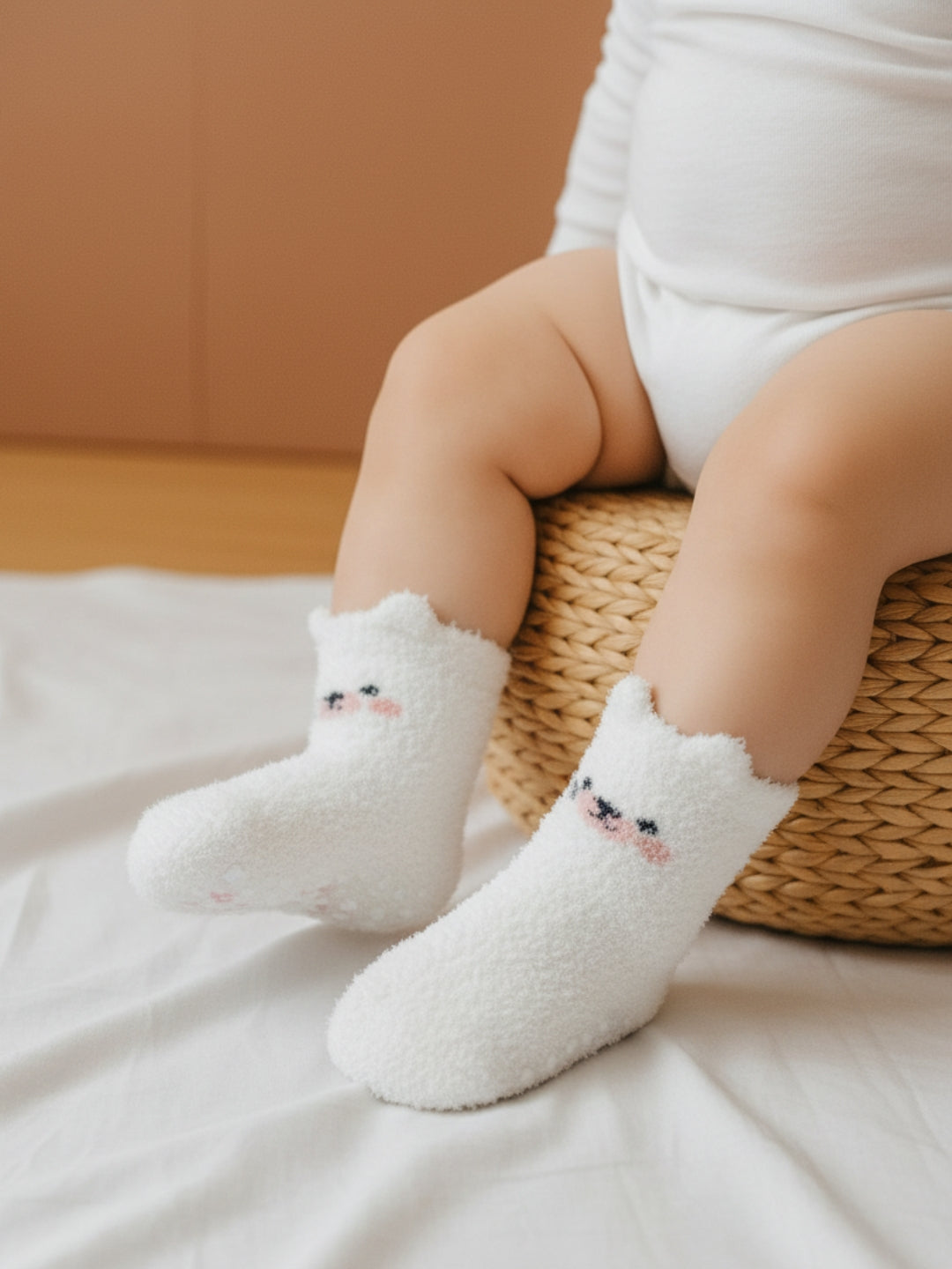 Cdeck Kids Rabbit Wool Anti-Slip Winter Socks | Soft, Warm & Comfortable | 0–4 Years