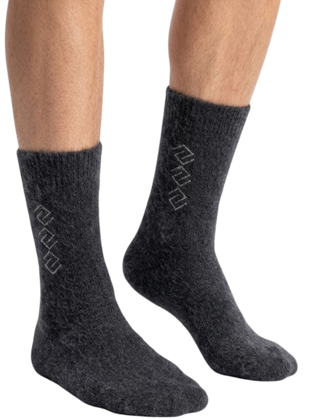 Cdeck Men’s Hair Wool Socks | Soft & Warm Winter Socks | Dark Grey | Single Pair