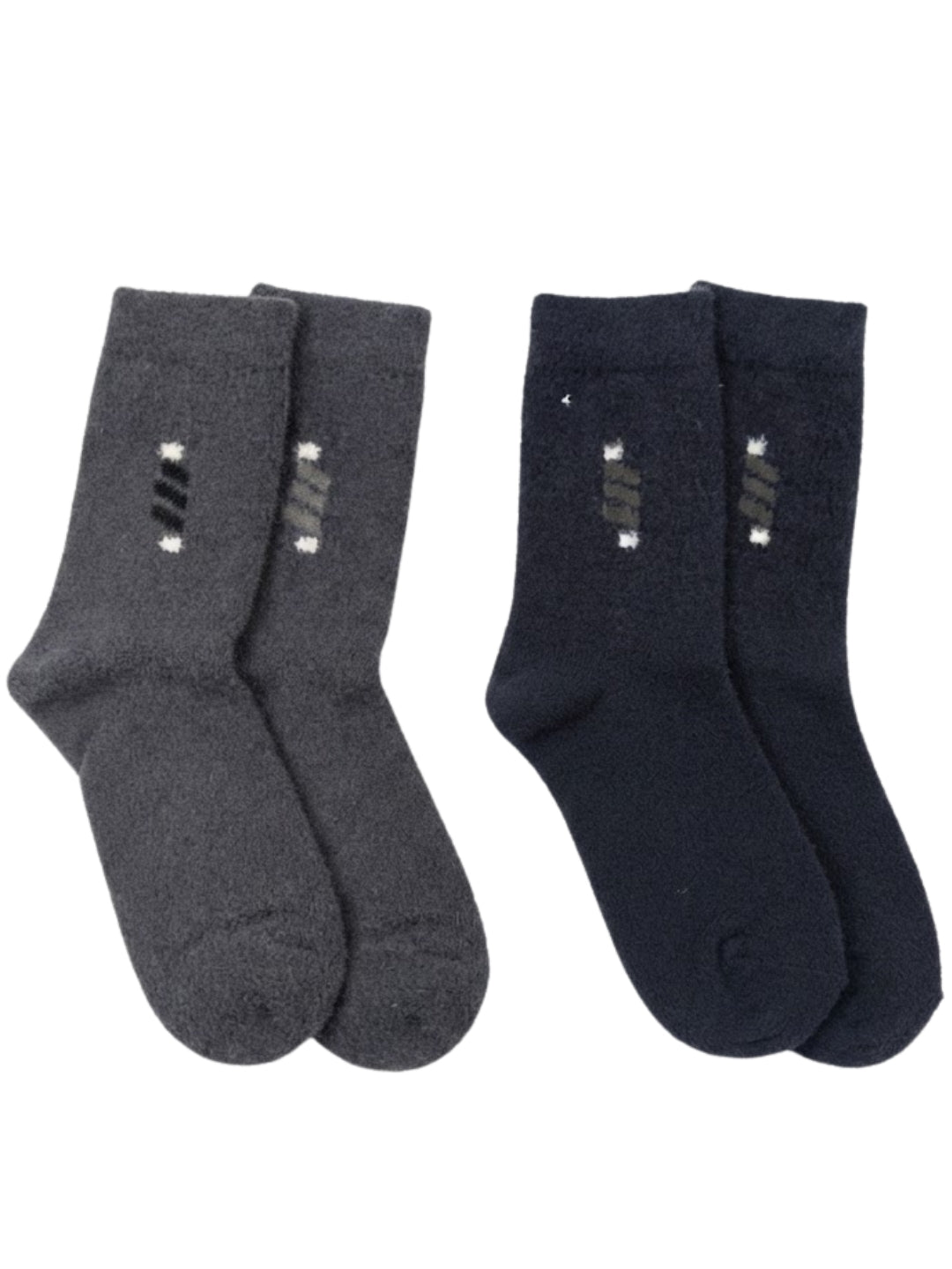 Cdeck Men’s Premium Hair Wool Winter Socks  | Soft, Fuzzy, Warm & Comfortable | Grey & Navy Blue | Free Size