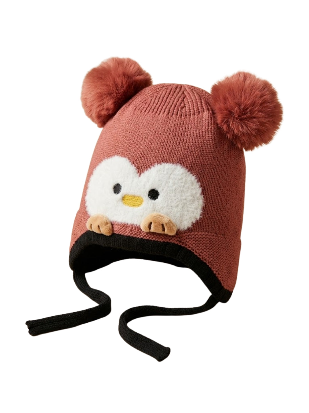 Cdeck Kids Woolen Winter Cap for Boys & Girls | Warm & Comfortable Winter Wear | 2–4 Years | Red