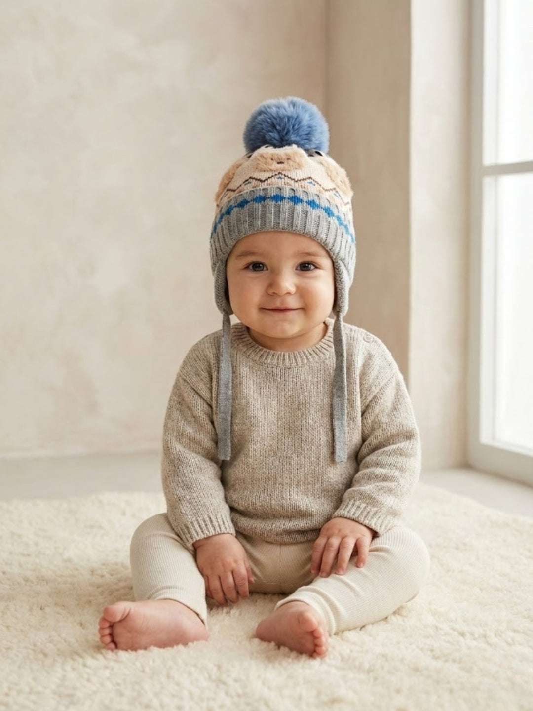 Cdeck Kids Winter Woolen Cap for Boys & Girls | Warm, Soft & Comfortable | 2–4 Years