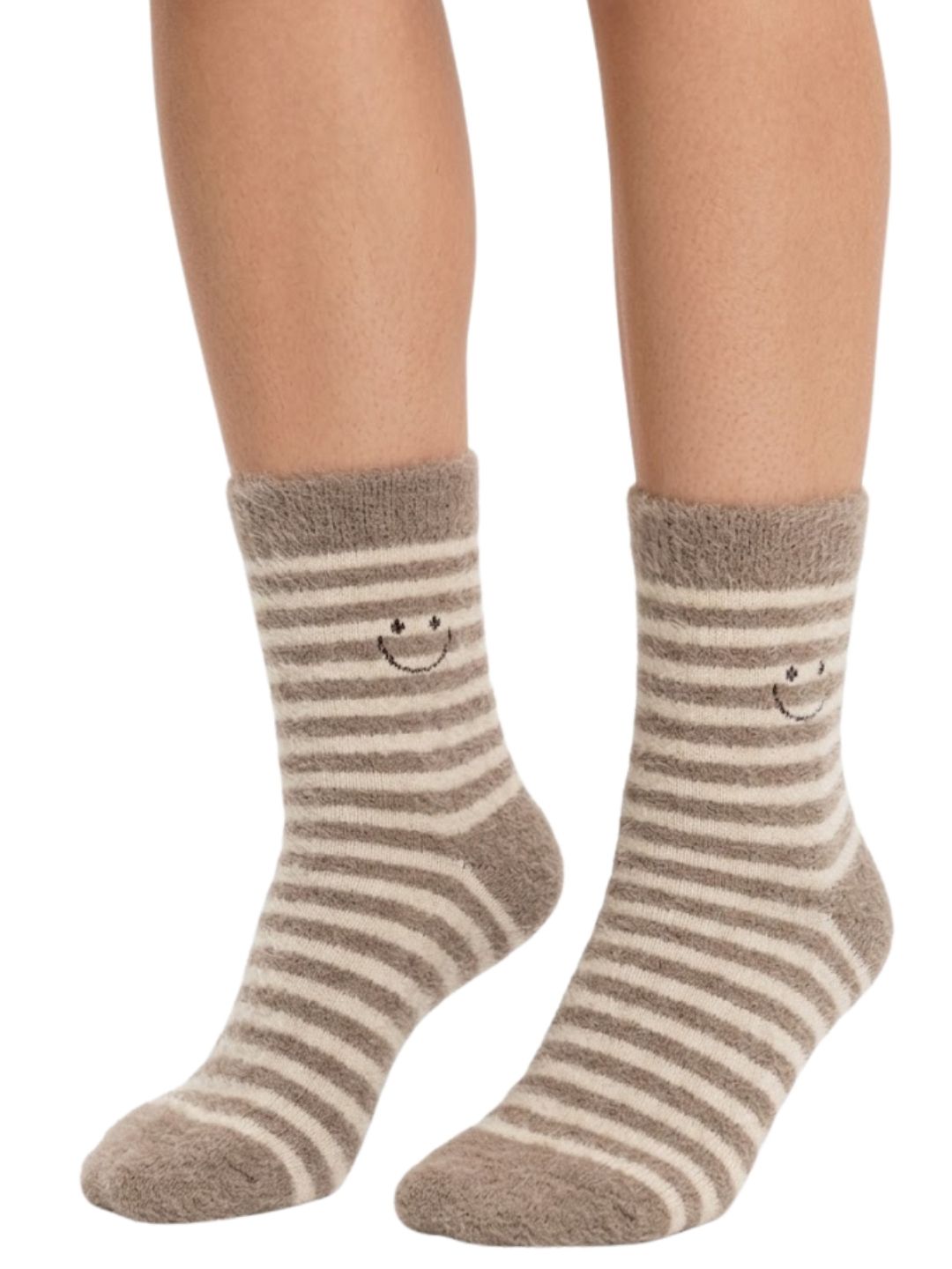 Cdeck Women’s Premium Hair Wool Fuzzy Socks | Soft & Warm Thick Winter Socks | Brown & Cream