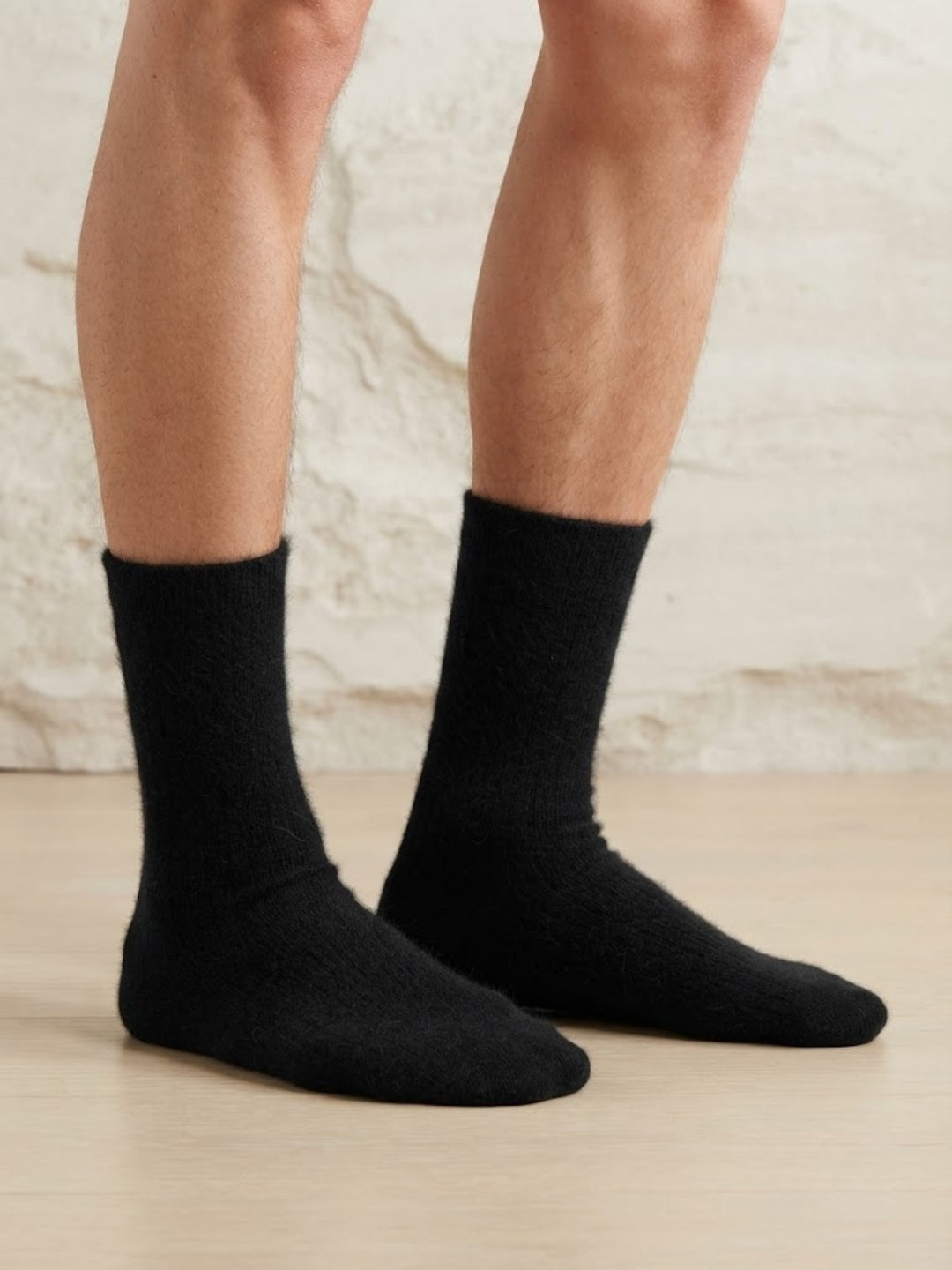 Cdeck Unisex Woolen Winter Socks | Soft Warm Wool Socks for Men & Women | Cozy Comfortable Winter Socks | Full Length | Black