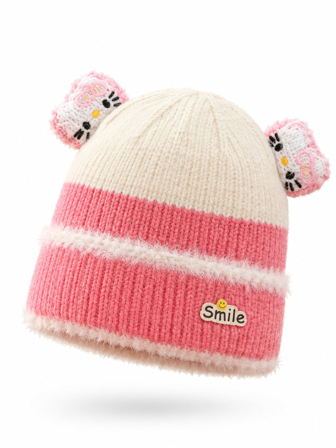 Cdeck Kids Woolen Winter Cap for Boys & Girls | Warm & Comfortable Winter Wear | 2–4 Years | Pink