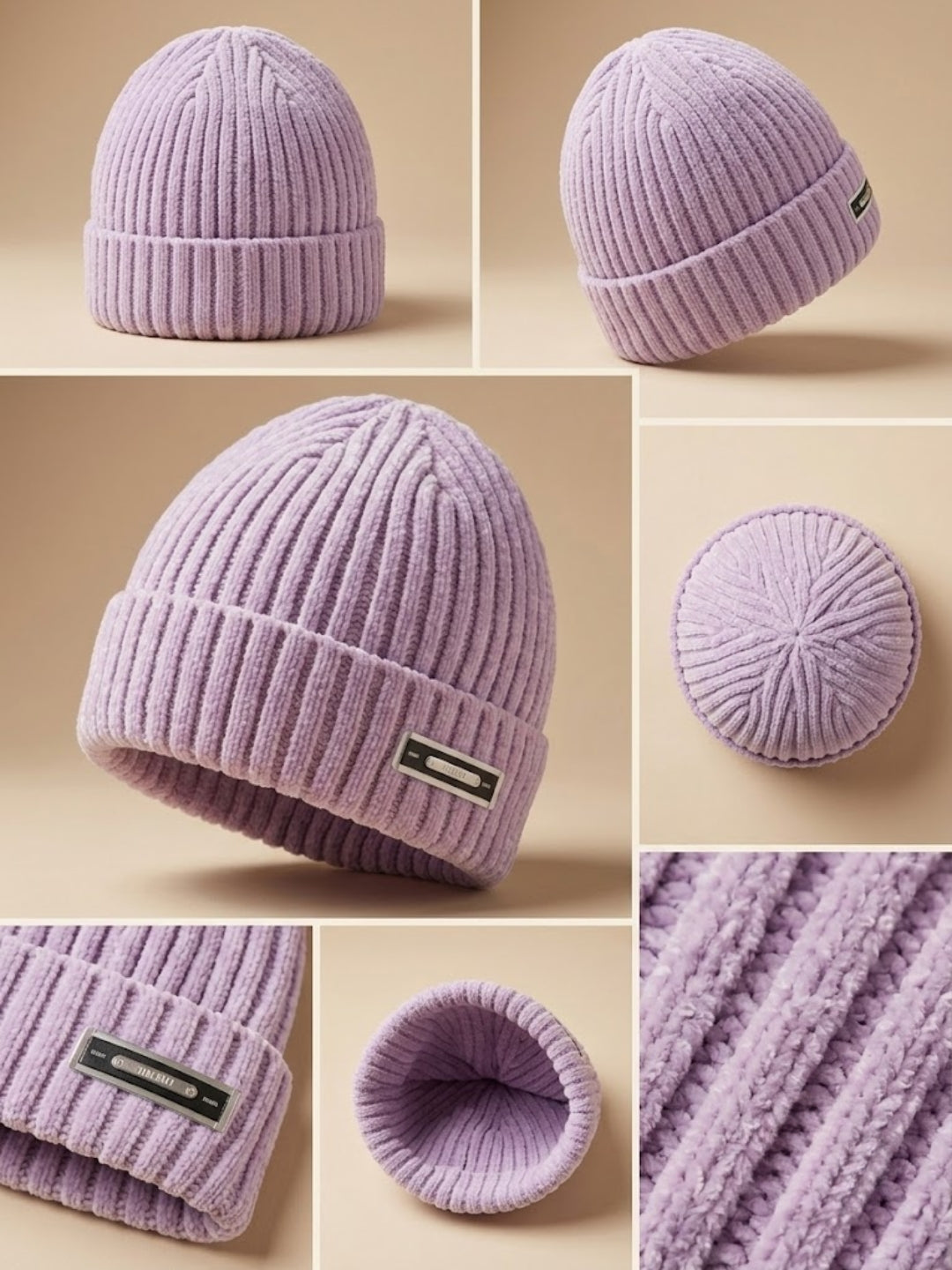 Cdeck Women Woolen Cap | Soft Knitted Winter Beanie for Women | Warm & Stylish Winter Wear | Free Size| Purple