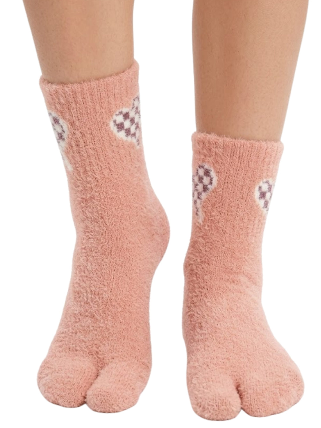 Cdeck Women’s Premium Fuzzy Split-Toe Socks – Cute Bunny Design | Warm Winter Socks | Free Size | Pink