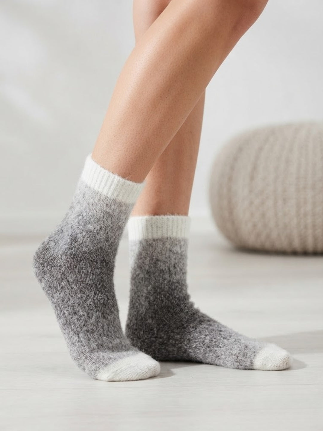 Cdeck Unisex Premium Fuzzy Socks – Soft Warm Cozy Winter Socks for Men & Women | Comfortable Everyday Winter Wear | Free Size | Grey Brown