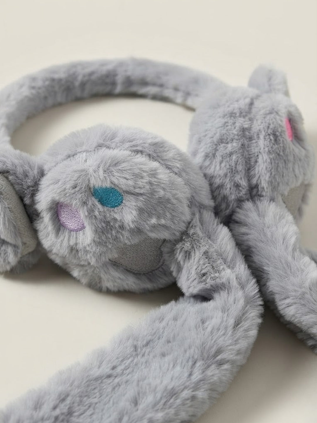 Cdeck Velvet Cat Earmuffs for Girls & Women, Soft Warm Winter Earmuffs with Long Hanging Ear Covers, Free Size