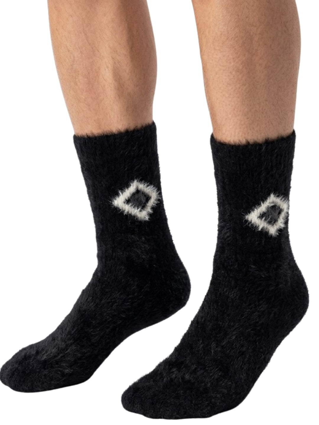 Cdeck Men’s Premium Hair Wool Winter Socks | Soft, Fuzzy, Warm & Comfortable Free Size | Black
