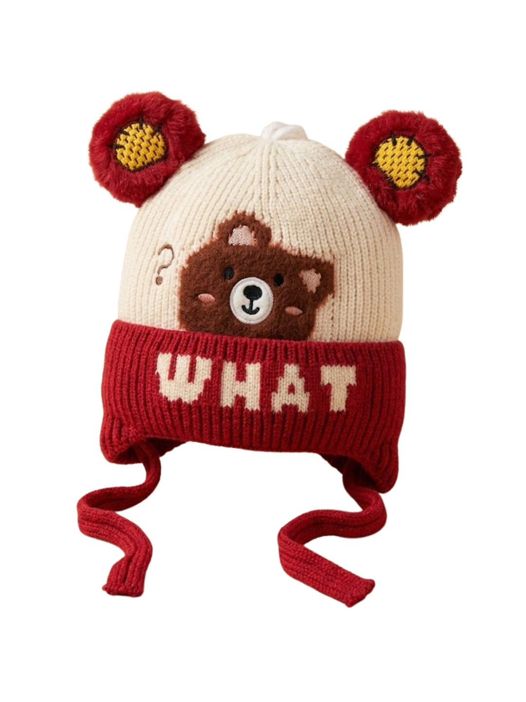 Cdeck Kids Woolen Winter Cap for Boys & Girls | Warm & Comfortable Winter Wear | 2–4 Years| Red