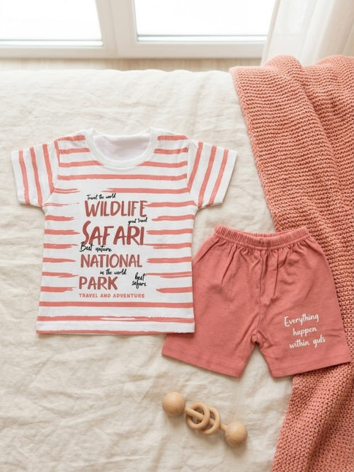 Cdeck Baby Cotton T-Shirt & Shorts Set | Half Sleeve, Soft & Comfortable Baby Wear