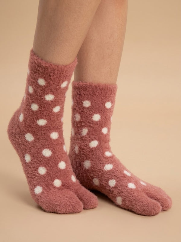 Cdeck Women Premium Hair Wool Socks | Soft Warm Fuzzy Winter Socks | Pink & White | Free Size