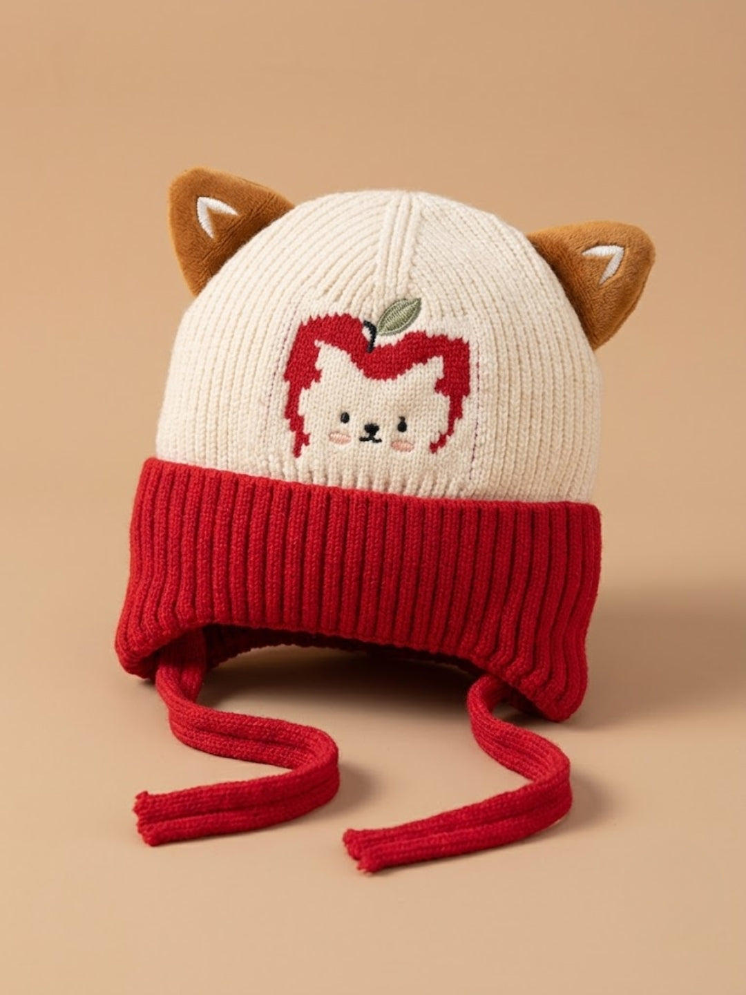 Cdeck Kids Woolen Winter Cap for Boys & Girls | Warm & Comfortable Winter Wear | 2–4 Years | Red