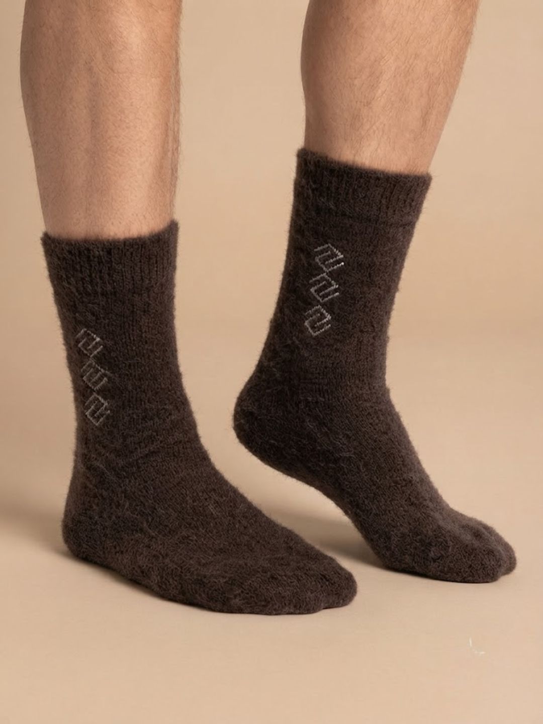 Cdeck Men’s Hair Wool Winter Socks | Soft, Warm & Comfortable | Brown | Free Size