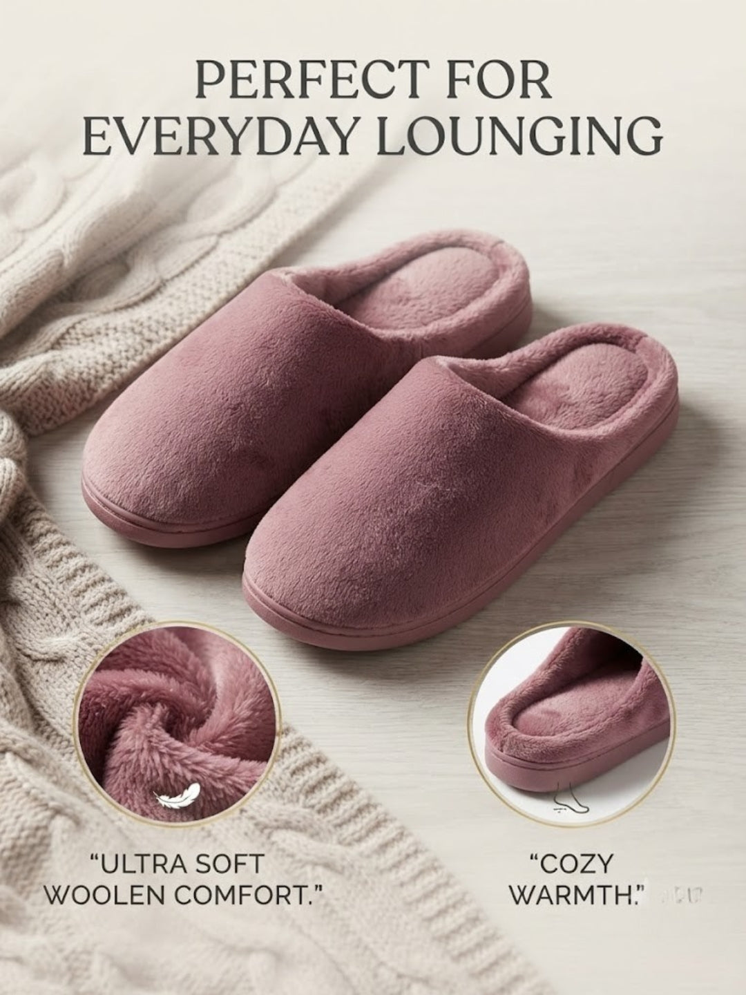 Cdeck Women’s Fuzzy Winter Slippers | Soft Plush  Slippers for Comfort & Warmth | Free Size | Pink