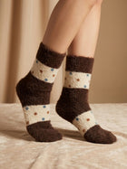 Cdeck Women’s Premium Hair Wool Fuzzy Socks | Soft & Warm Thick Winter Socks | Brown & Cream