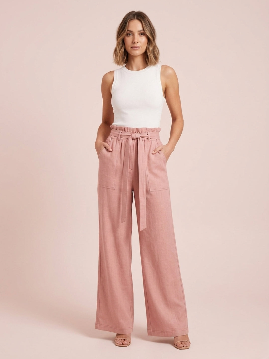 Cdeck Women's Linen Palazzo Pants