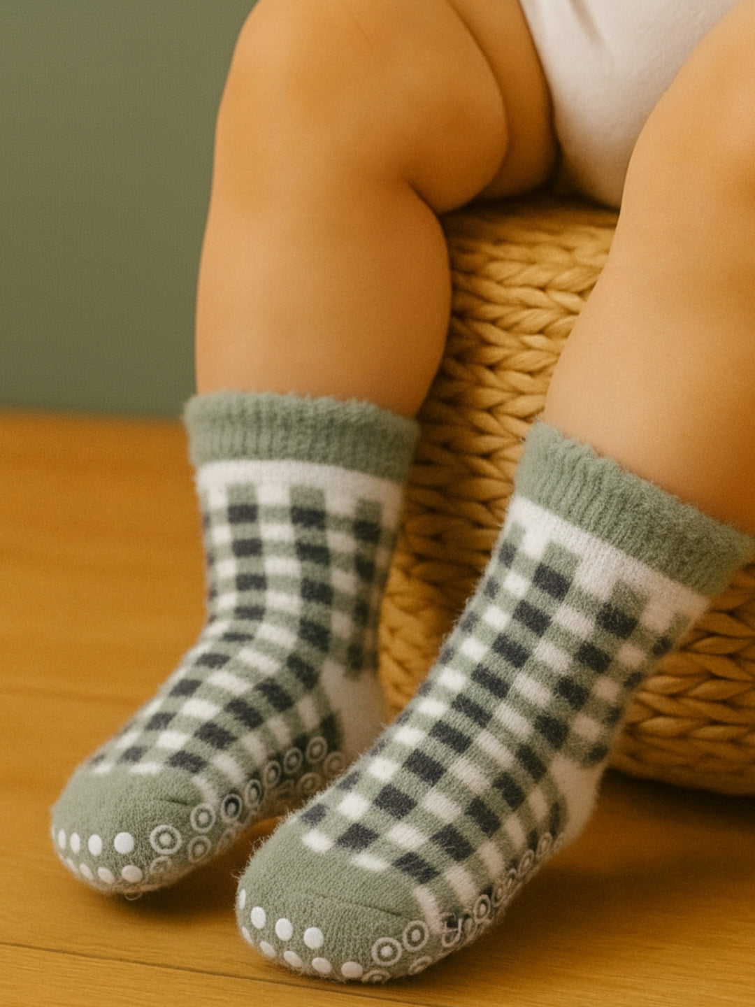 Cdeck Kids Rabbit Wool Anti-Slip Socks | Warm, Soft & Comfortable Winter Wear | 0-4 Years