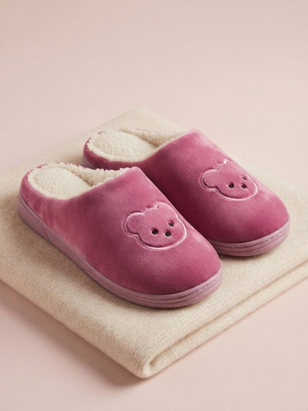 Cdeck Women’s Fuzzy Winter Slippers | Soft Plush  Slippers for Comfort & Warmth | Free Size | Pink