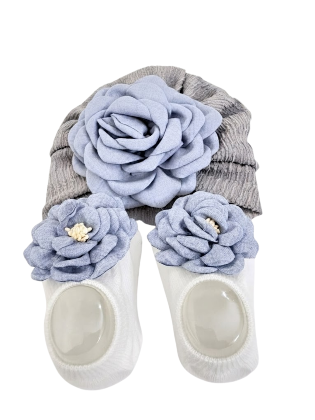 Cdeck Pure Cotton Socks and Cap Set for Baby | Soft Floral Design | Comfortable & Skin-Friendly