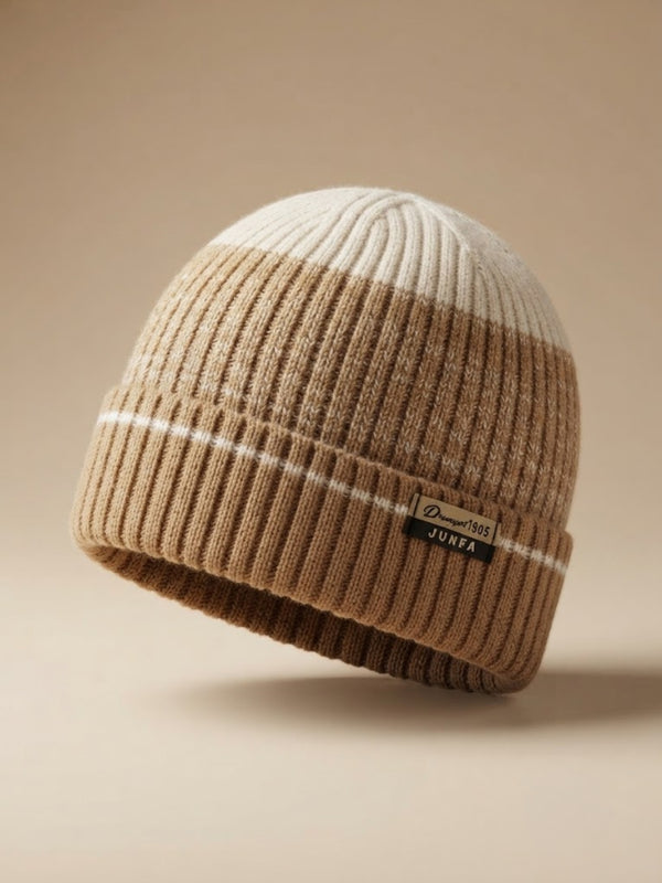 Cdeck Men’s Winter Woolen Cap | Ribbed Knit Beanie | Free Size | Soft & Warm  | Brown