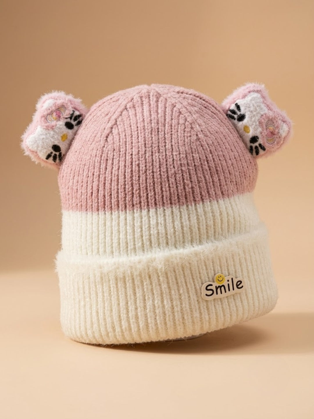 Cdeck Kids Woolen Winter Cap for Boys & Girls | Warm & Comfortable Winter Wear | 2–4 Years | Pink