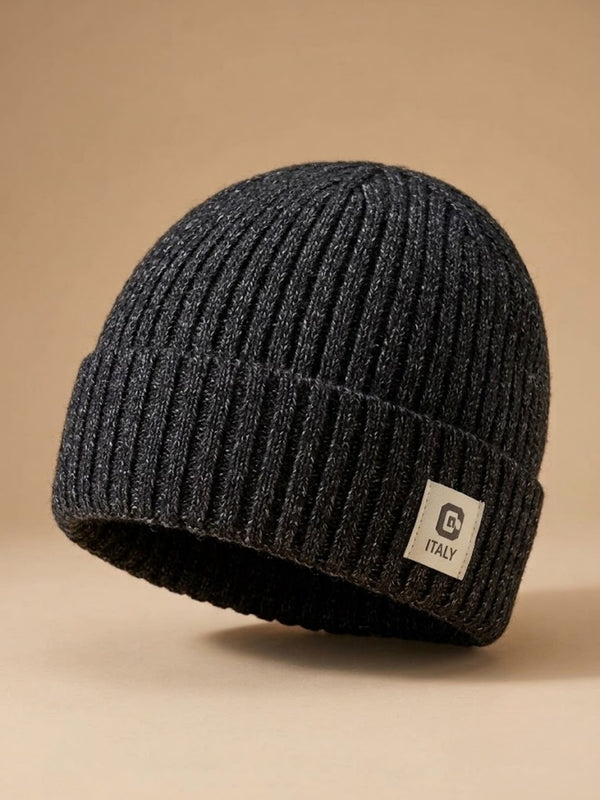 Cdeck Men’s Woolen Winter Cap | Ribbed Knitted Beanie | Free Size | Warm & Comfortable | Black