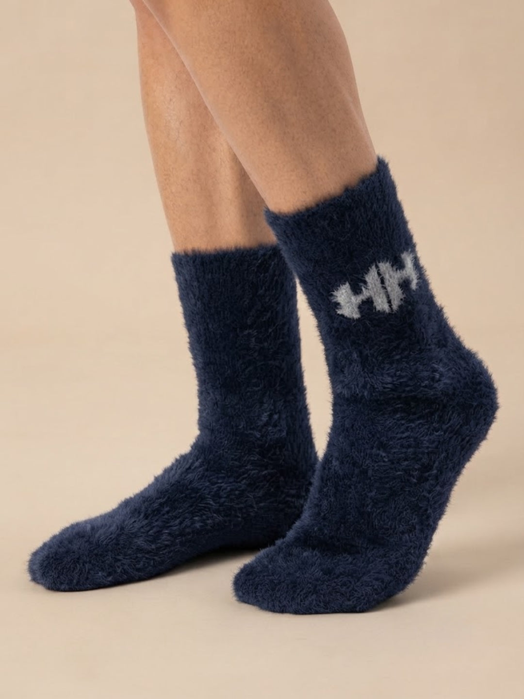 Cdeck Men’s Hair Wool Winter Socks | Single Pair | Soft, Warm, Fuzzy & Stretchable | Comfortable Daily Wear | Navy Blue