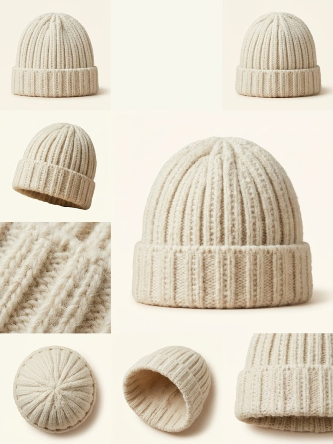 Cdeck Women Woolen Cap | Soft Knitted Winter Beanie for Women | Warm & Stylish Winter Wear | Free Size| Cream