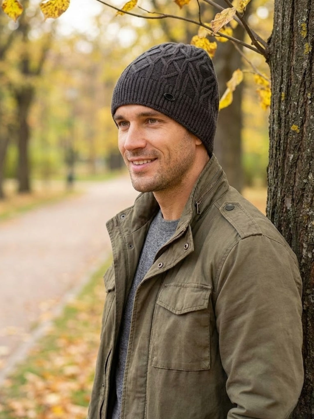 Cdeck Men's Dark Brown Woolen Winter Cap | Soft, Warm & Comfortable Winter Wear