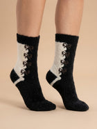 Cdeck Women Premium hair Wool Socks |  Warm & Comfortable | Free Size  |  Black & Cream