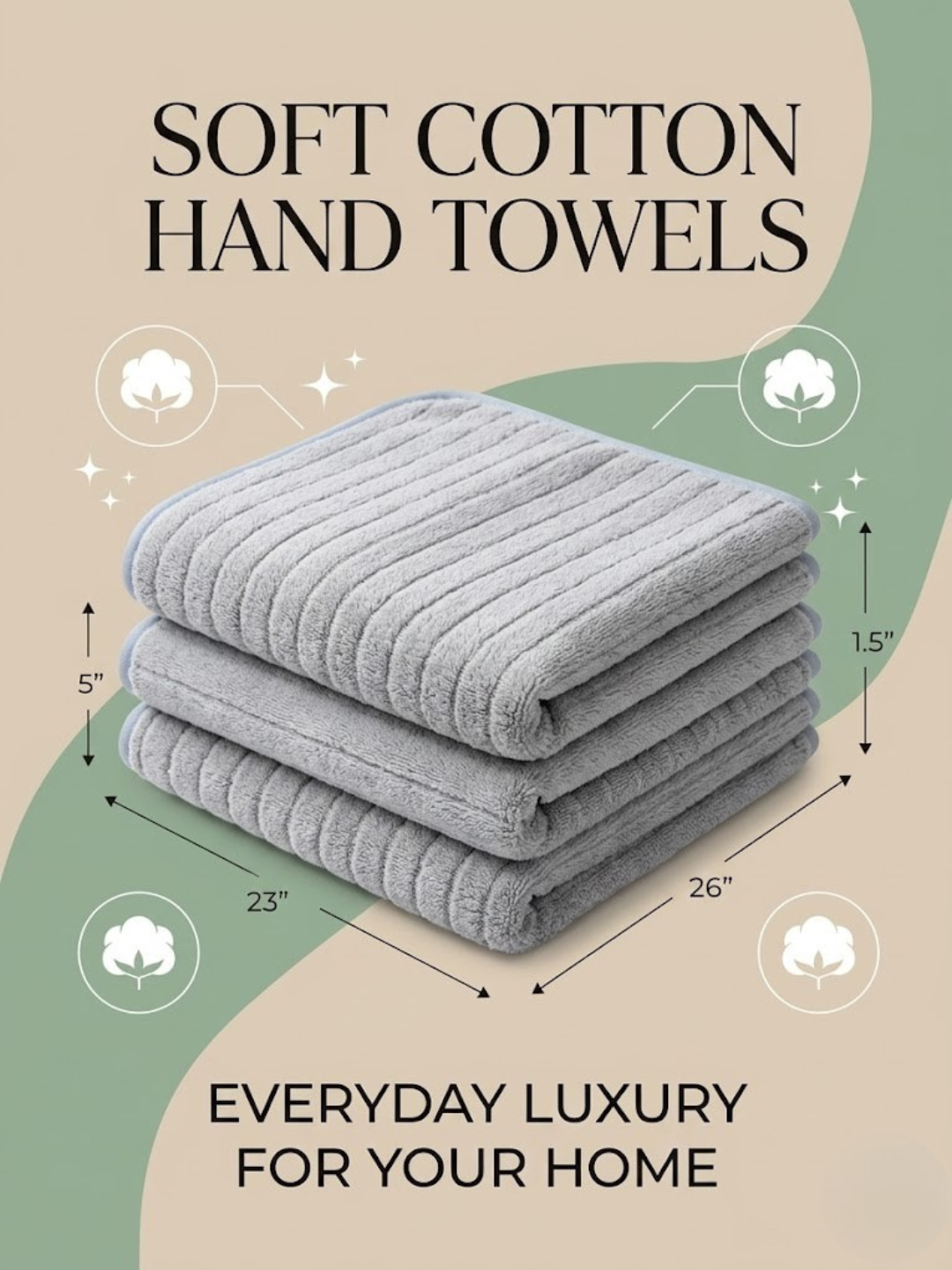 Cdeck Premium Cotton Hand Towel | Soft, Absorbent & Comfortable Everyday Use
