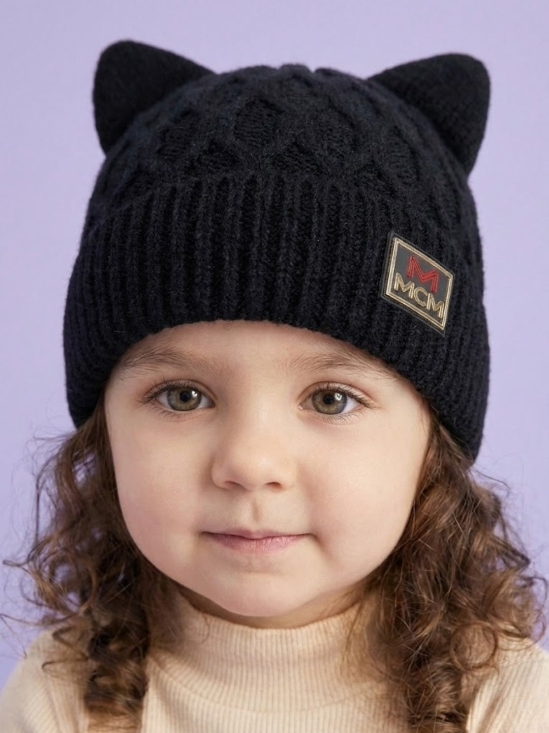 Cdeck Kids Woolen Winter Cap with Cute Cat Ear Design | Soft, Warm & Comfortable | 2–4 Years