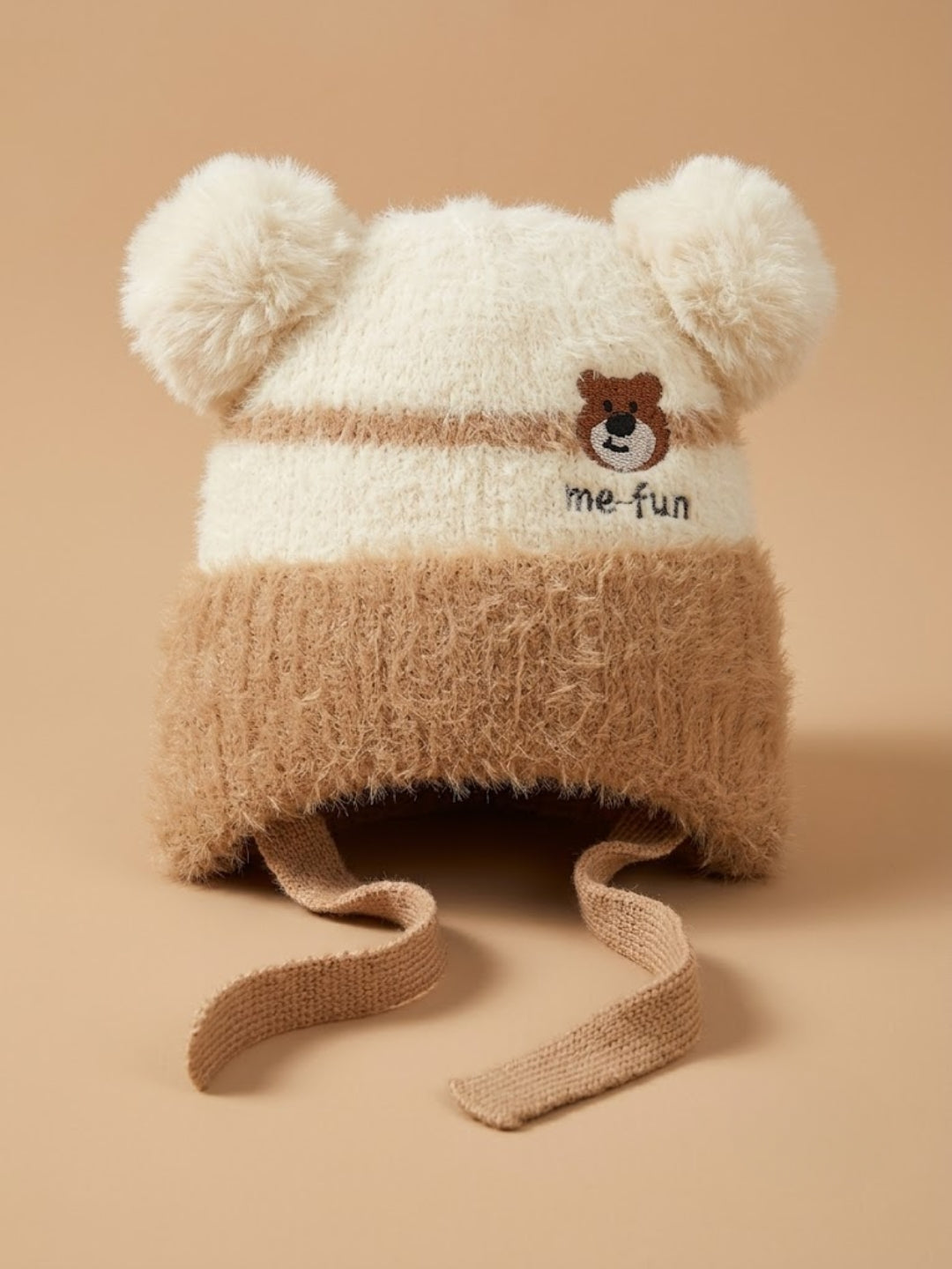 Cdeck Kids Woolen Winter Cap for Boys & Girls | Warm & Comfortable Winter Wear | 2–4 Years  | Beige