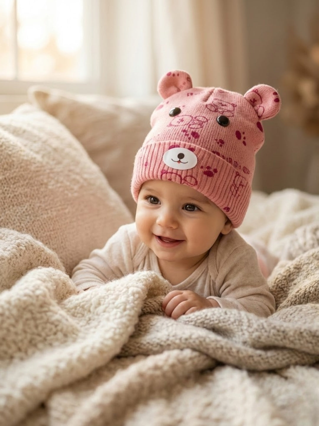 Cdeck Kids Woolen Cap for Boys & Girls | Soft, Warm & Comfortable Winter Wear | 6–18 Months