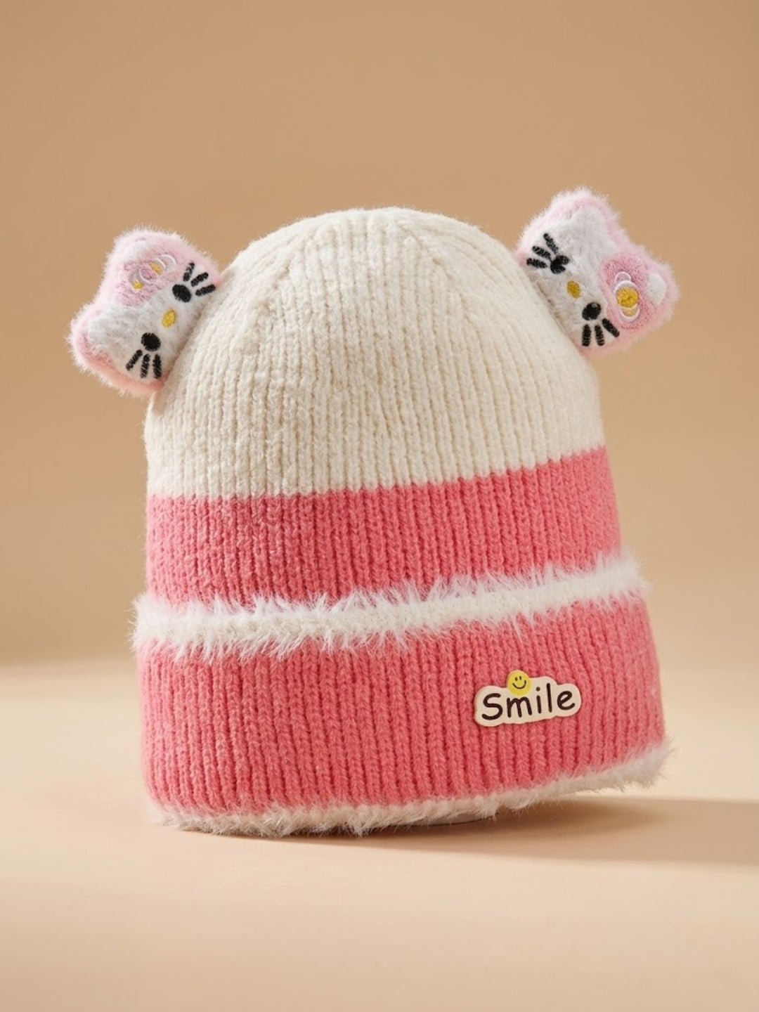 Cdeck Kids Woolen Winter Cap for Boys & Girls | Warm & Comfortable Winter Wear | 2–4 Years | Pink