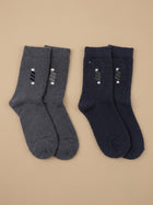 Cdeck Men’s Premium Hair Wool Winter Socks  | Soft, Fuzzy, Warm & Comfortable | Grey & Navy Blue | Free Size