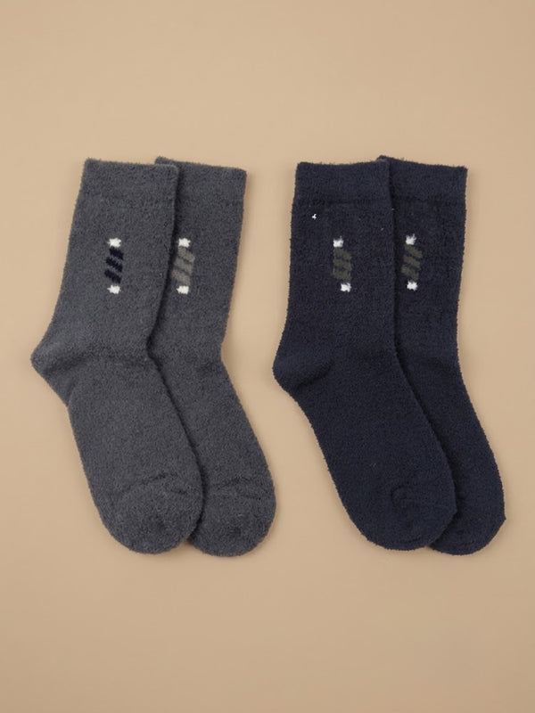 Cdeck Men’s Premium Hair Wool Winter Socks  | Soft, Fuzzy, Warm & Comfortable | Grey & Navy Blue | Free Size