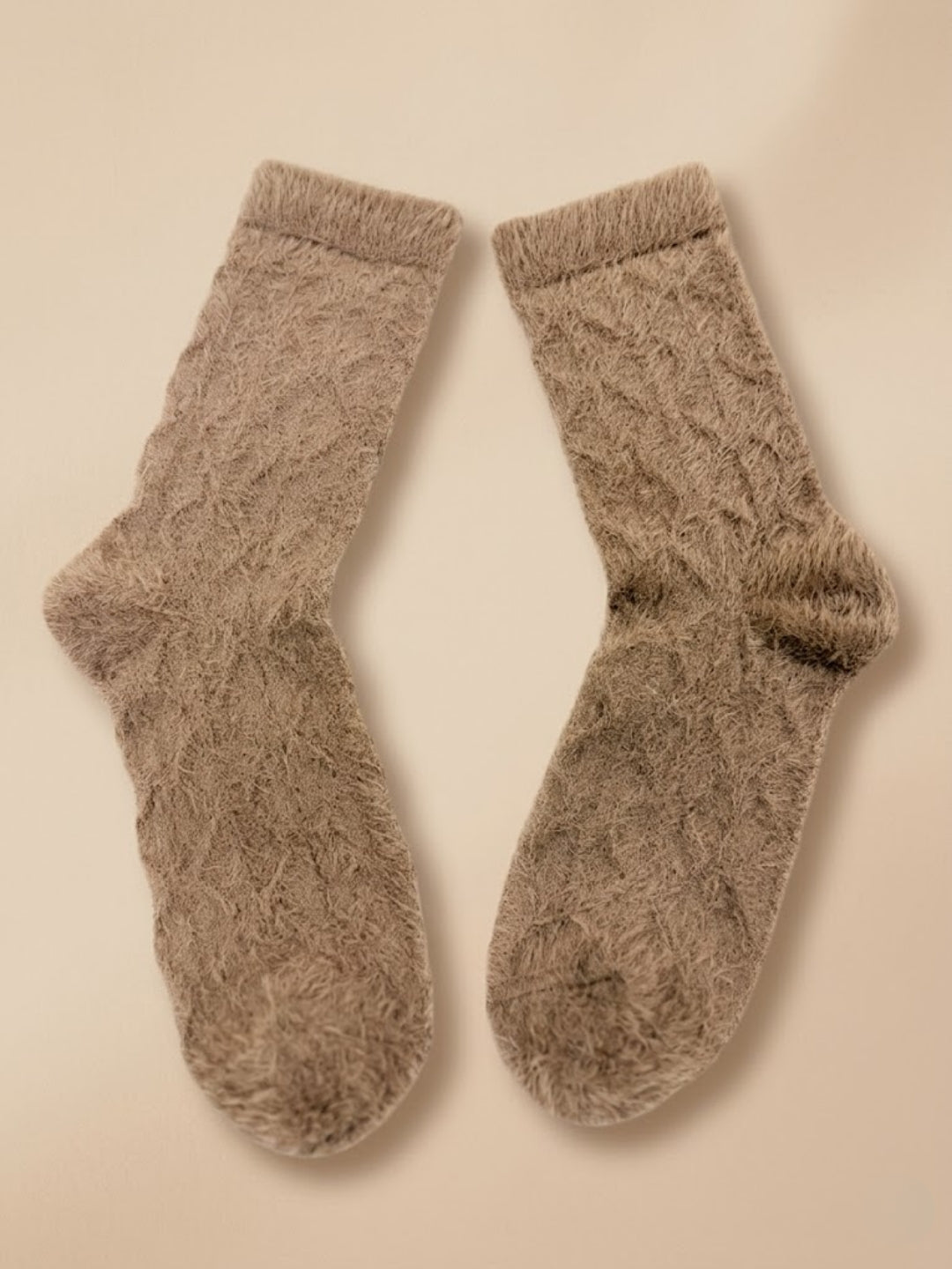Cdeck Women’s Soft & Warm Woolen Fuzzy Socks | Cozy Thick Winter Socks for Women | Taupe Brown