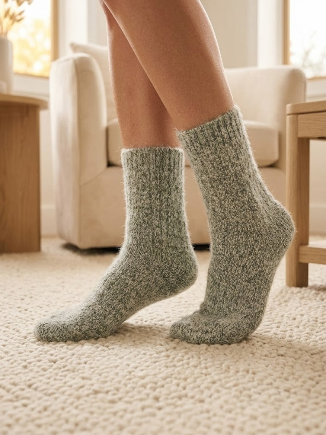 Cdeck Women’s Premium Fuzzy Socks – Soft Warm Winter Socks | Free Size | Green
