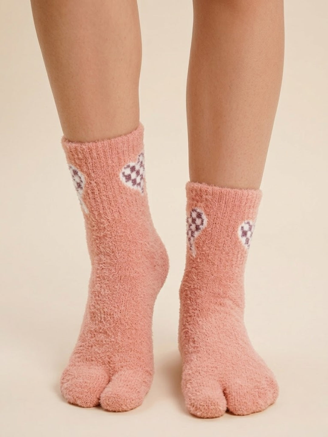 Cdeck Women’s Premium Fuzzy Split-Toe Socks – Cute Bunny Design | Warm Winter Socks | Free Size | Pink