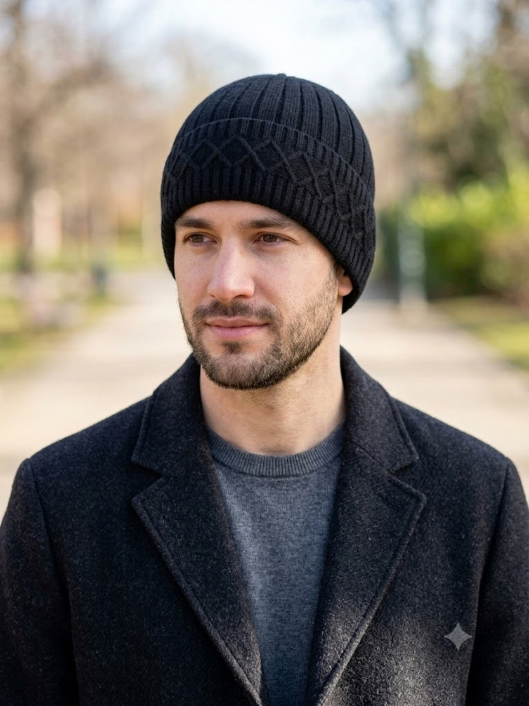 Cdeck Men’s Woolen Winter Cap | Soft, Warm & Comfortable Cap for Everyday Wear | Free Size | Black