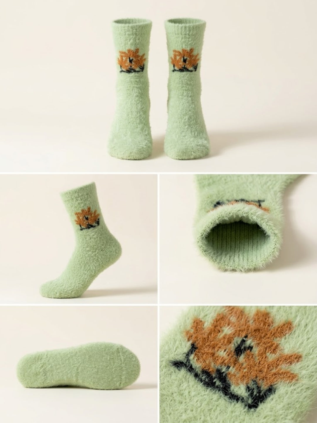 Cdeck Women’s Soft & Warm Fuzzy Winter Socks with Cute Design | Cozy Comfortable Socks | Free Size | Lime Green