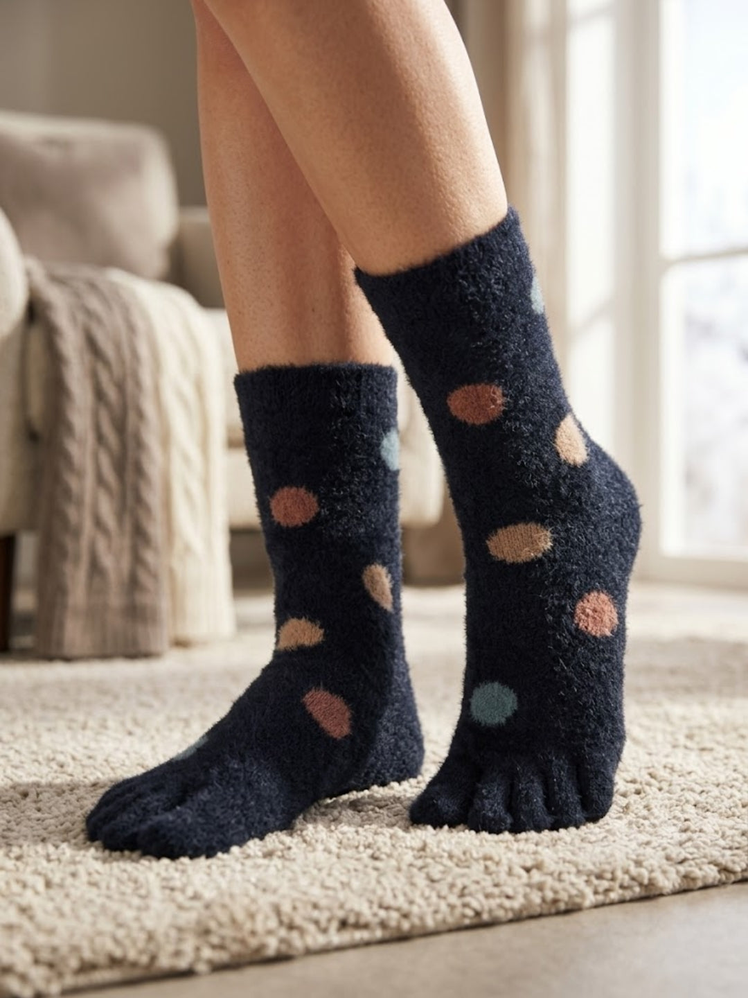 Cdeck Premium Warm Socks for Adult Women | Soft Cozy Rabbit Hair Wool Winter Socks for Everyday Wear | Black