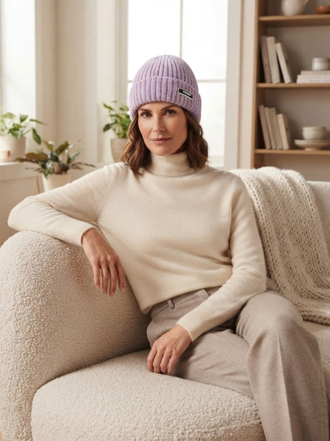 Cdeck Women Woolen Cap | Soft Knitted Winter Beanie for Women | Warm & Stylish Winter Wear | Free Size| Purple