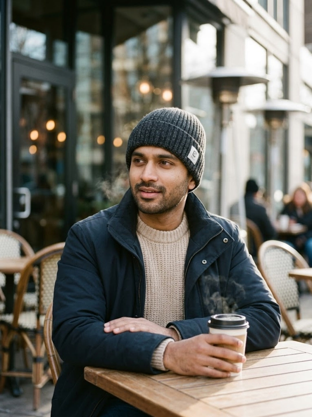 Cdeck Men’s Woolen Winter Cap | Ribbed Knitted Beanie | Free Size | Warm & Comfortable | Black