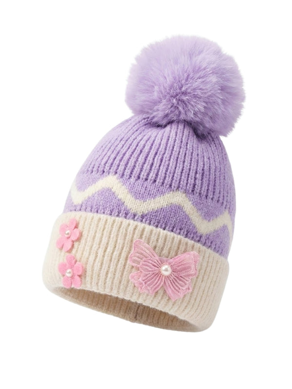 Cdeck Kids Woolen Winter Cap for Baby Girls | Soft, Warm & Comfortable | 1–2 Years