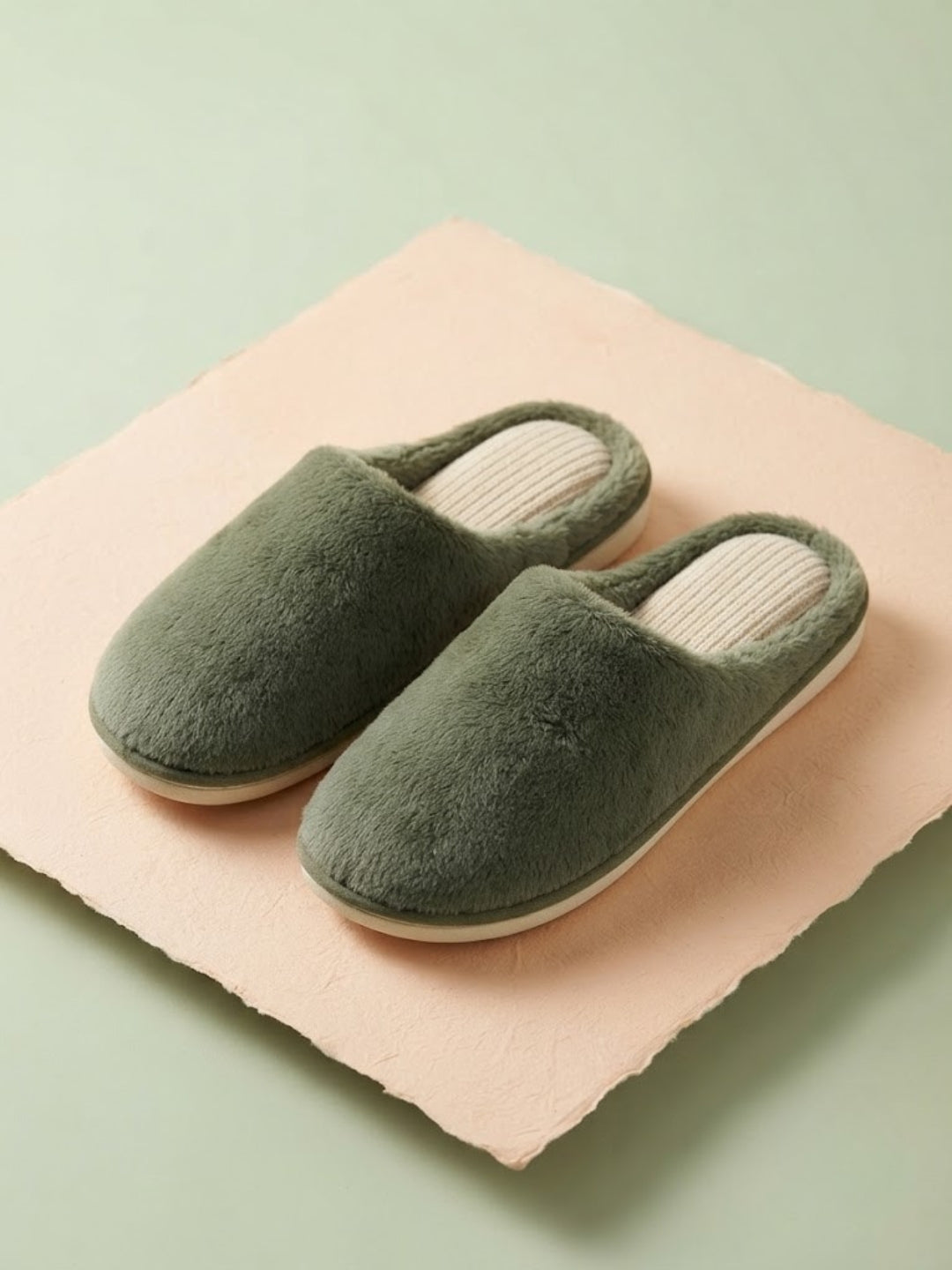 Cdeck Women’s Fuzzy Winter Slippers | Soft Plush  Slippers for Comfort & Warmth | Free Size | Green
